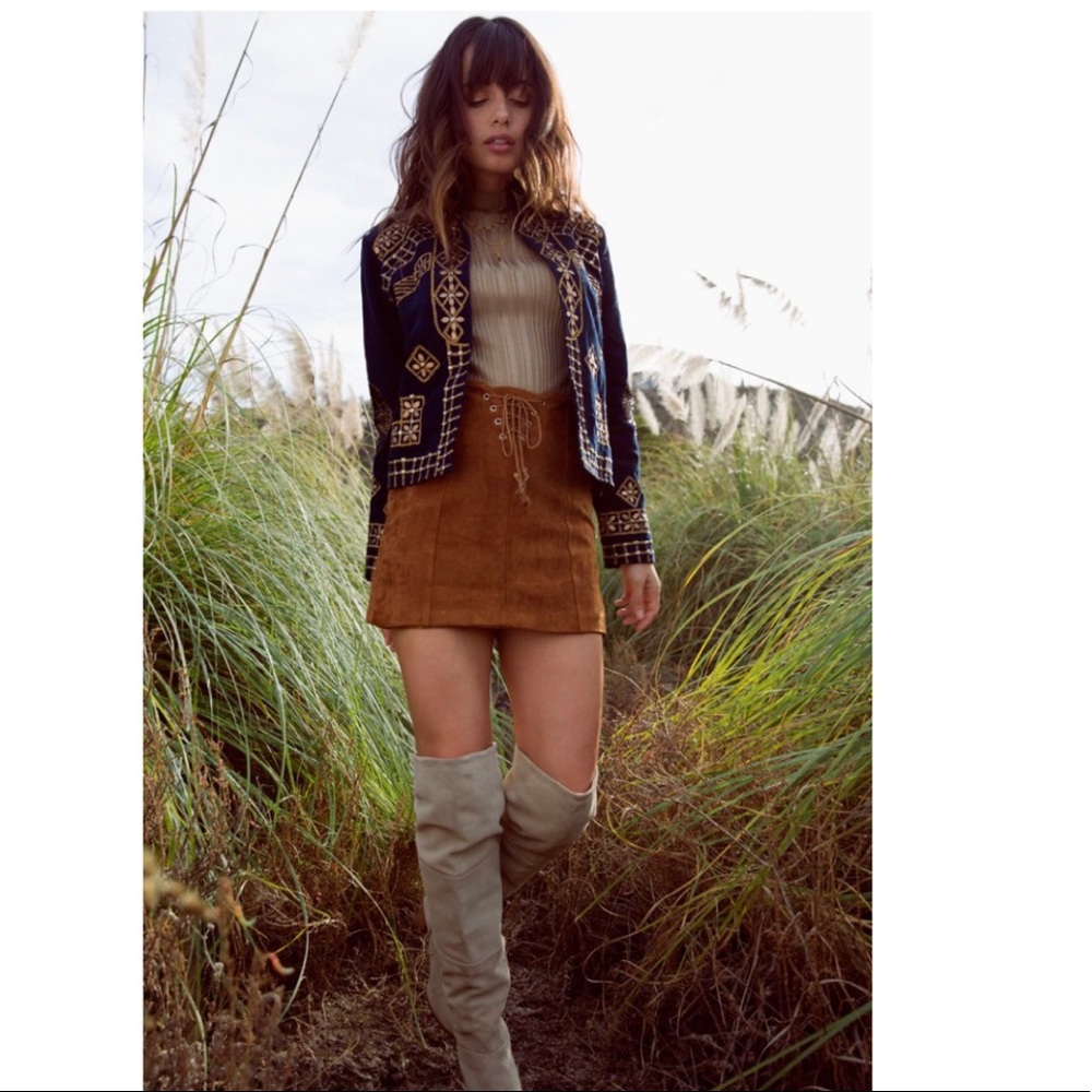 Raga Rivka Faux Suede Skirt